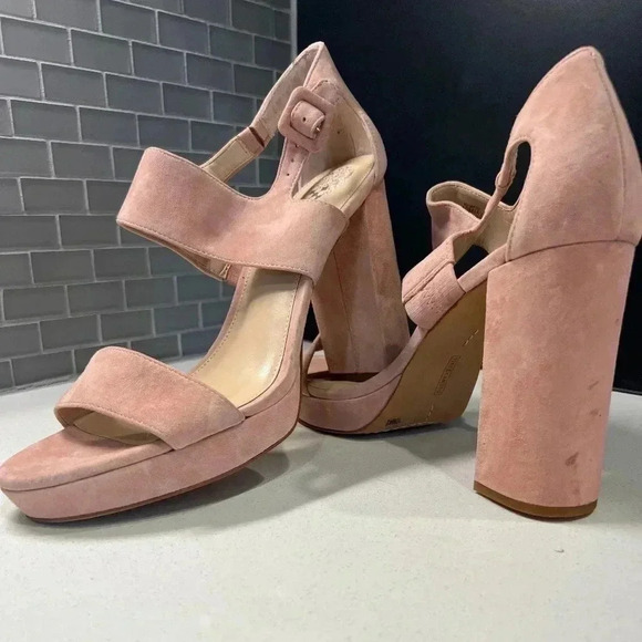 NEW never worn Vince Camuto 4” block heel size 10 Mauve Suede Ankle straps - Picture 1 of 14